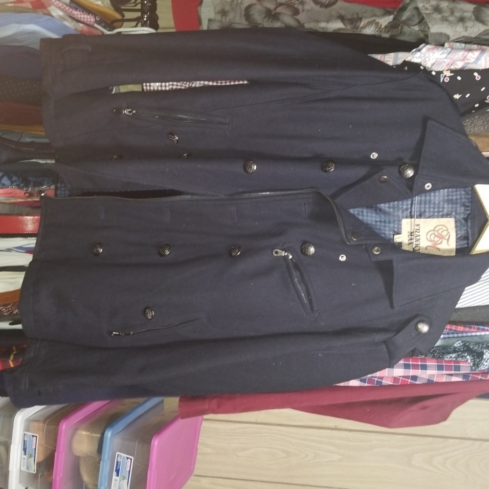Navy blue pea coat